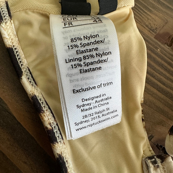 NIPTUCK SWIM Womens Bikini Top Tan/Black Leopard Print B/C cup Triangle Swimwear - Picture 5 of 6